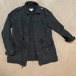 Merona utility jacket, size xs, distressed black wash